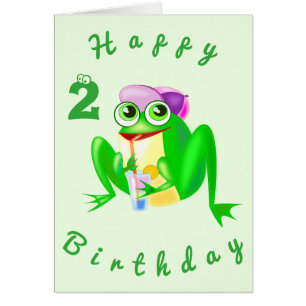 Bébé Carte d'anniversaire Grenouille de fête - Per