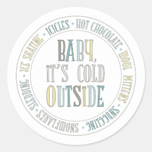 Bébé c'est autocollant extérieur froid d'hiver