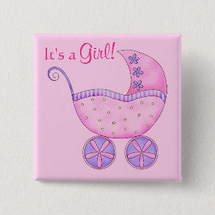 Bébé C'Est Une Fille Faire-part de naissance Badge