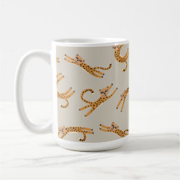 Bébé Cheetah Étire Orange et Taupe Mug