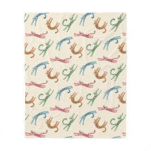 Bébé Cheetah Étire Une Couverture en polaire multi