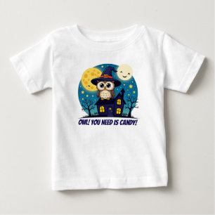 Bébé Chouette & Maison Hantée Halloween T-Shirt pour en