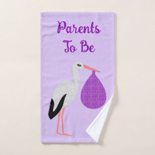 Bébé Cigogne Personnalisé de genre neutre Violet