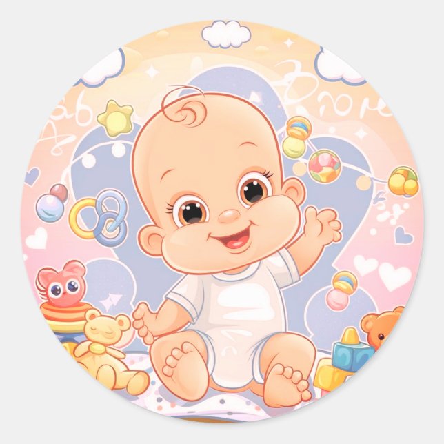 Bébé Classic Stickers ronds (Devant)