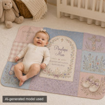 Couverture de baptême en patchwork floral pour béb