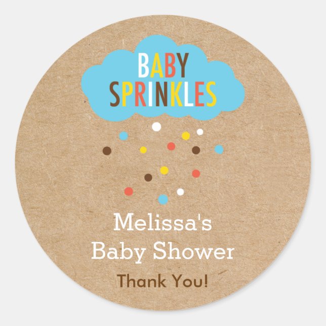 Bébé Cupcake Sprinke Baby shower Sticker (Devant)