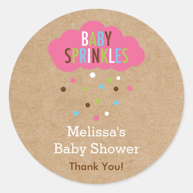 Bébé Cupcake Sprinke Baby shower Sticker (Devant)