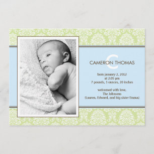 Bébé Damask Faire-part de naissance