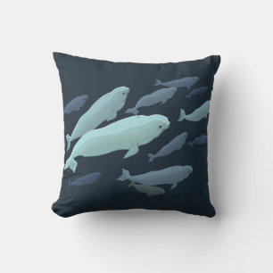 Bébé de Beluga, Coussin de baleines, Oreillers de