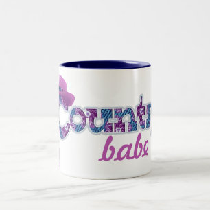 Bébé de campagne denim bleu rose mug