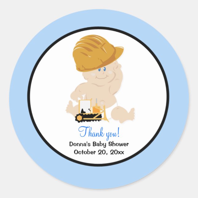 Bébé de construction avec Sticker de soutien rond  (Devant)