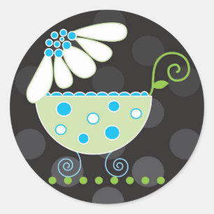 Bébé de marguerite Invitation ou Favoriser Sticker