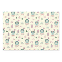 Bébé Dino Enveloppage Papier Plat Set de 3