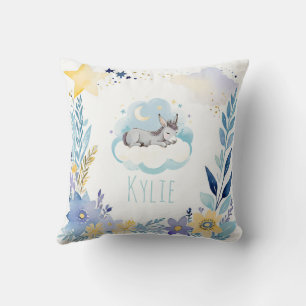 Bébé dormant Donkey Boho Nom Nursery Coussin