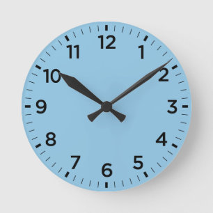 Bébé doux bleu brillant minimaliste horloge murale