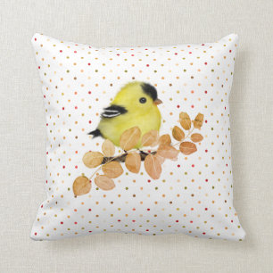 Bébé doux Goldfinch Oiseau Jeter Oreiller