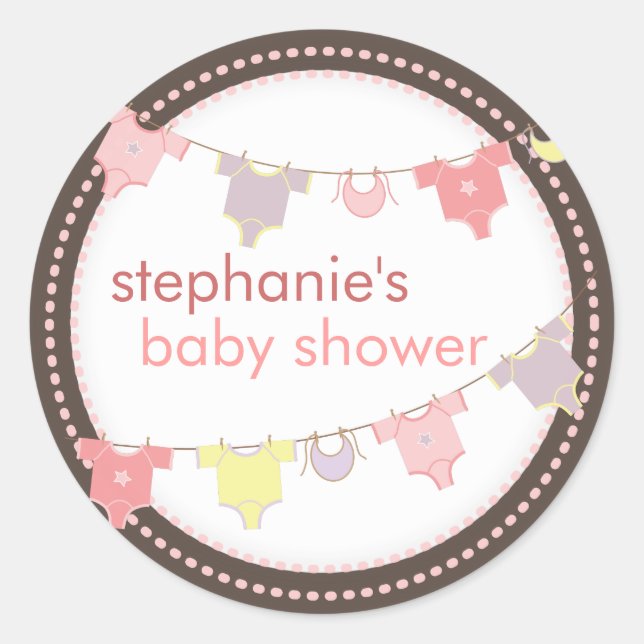 Bébé doux Vêtements LIne Sticker Baby shower fille (Devant)