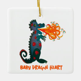 Bébé Dragon Coeur Ornement