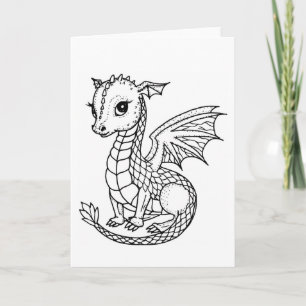 Bébé Dragon Mignon Carte à Colorier