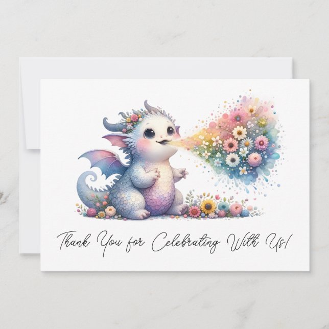 Bébé Dragon Respirer Merci Feu Floral (Devant)