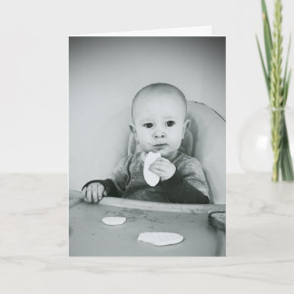 Bébé drôle de gâteau de carte de voeux de joyeux