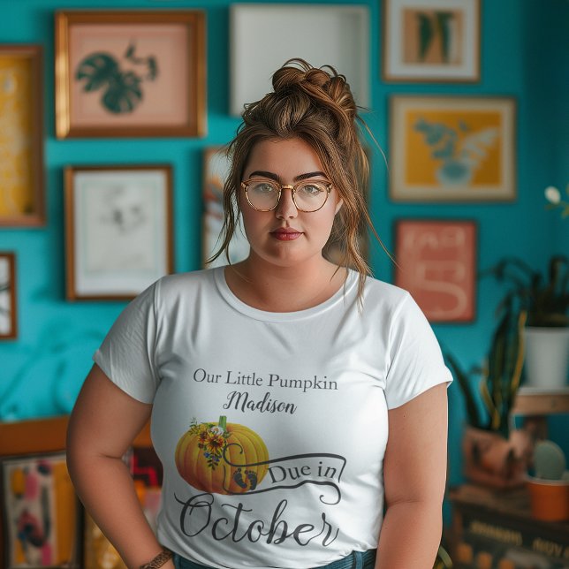 Bébé dû en Octobre Aquarelle Florale Bleue (Créateur téléchargé)