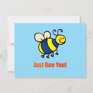 Bebe einfach deine glückliche Cartoon-Biene Postkarte