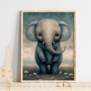 Bébé éléphant animal africain Impression murale