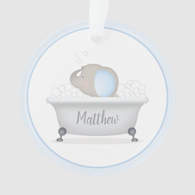 Bébé Eléphant Bain Bain Premier Noël (devant)