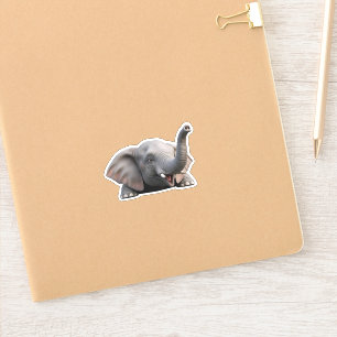 Bébé éléphant mignon Autocollant 3D Dessin animé -