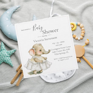 Bébé Eléphant mignon fille douche Invitation