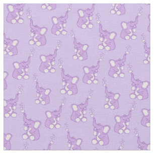 Bébé éléphant motif tissu pépinière violet
