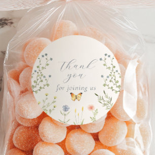 Bébé en Baby shower en fleurs Stickers Merci