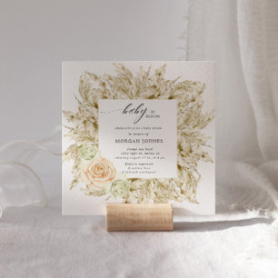 Bébé En Fleur Baby shower Bohème Invitation