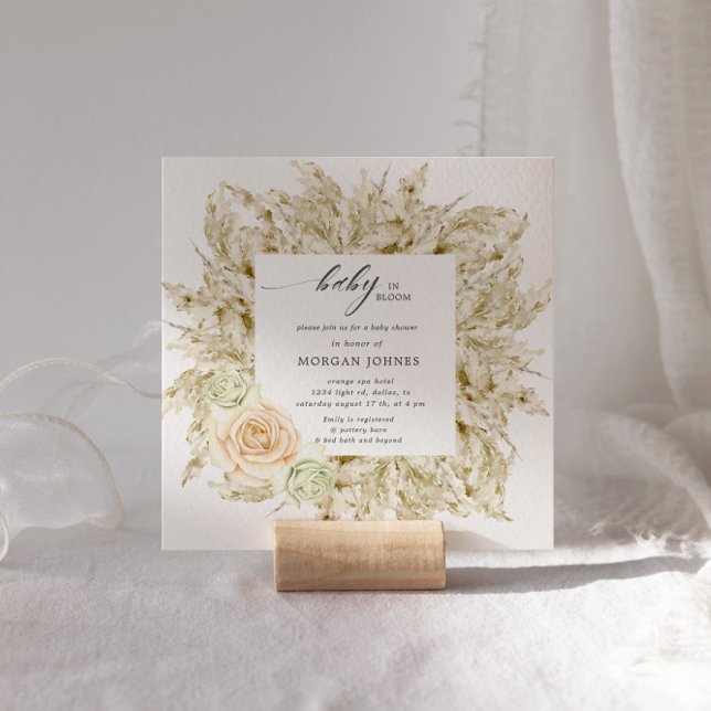 Bébé En Fleur Baby shower Bohème Invitation (Créateur téléchargé)