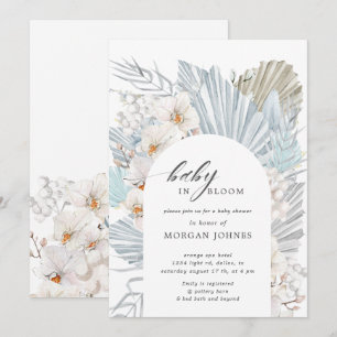 bébé en fleur baby shower fleuri bohème invitation
