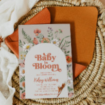 Bébé en fleur Baby shower Invitation | Bébé sauvag