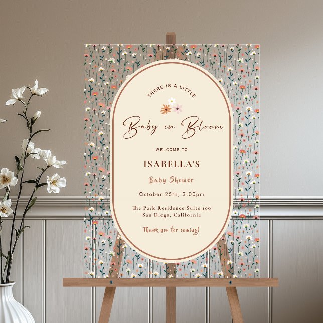 Bébé en Fleur Boho Chic Floral Jardin Fête Douche (Créateur téléchargé)