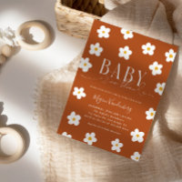 Bébé En Fleur Douche Blancs Daisies Invitation