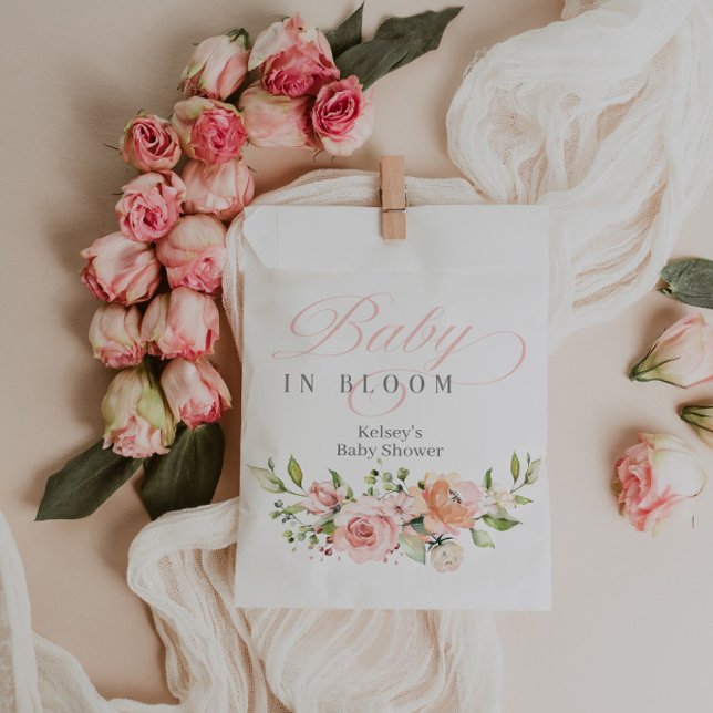 Bébé En Fleur Fille Baby shower Favoriser Les Sacs (baby in bloom baby shower favor bags)