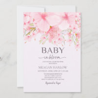 Bébé En Fleur Floral Fille Baby shower Invitation