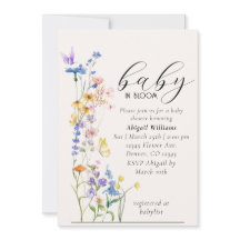 Bébé en fleurs baby shower invitation