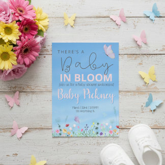Bébé en fleurs. Invitation à une baby shower de pr
