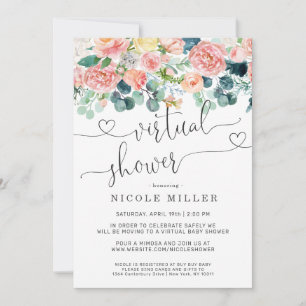 Bébé en fleurs   Invitation au Baby shower virtuel