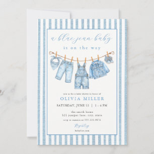 Bébé en Jean Bleu Invitation Baby Shower Linge de