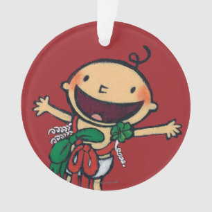 Bébé enveloppé dans les arcs pour Noël