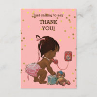 Bébé ethnique de confettis d'or sur le Merci de