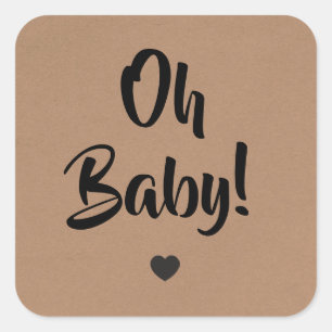 Bébé, étiquette cadeau, Baby shower, Kraft 
