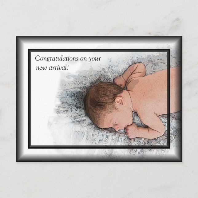 Bébé Félicitations Photo Carte Postale (Devant)
