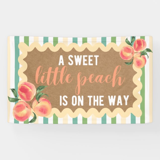Bébé Fille Douche Bannière Peach Theme Party fond (Horizontal)